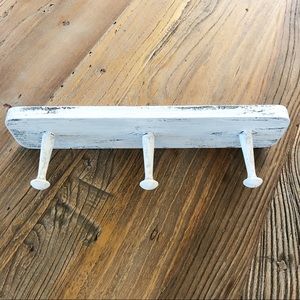Farmhouse Rustic Wood White Gray Wall Decor Hanger